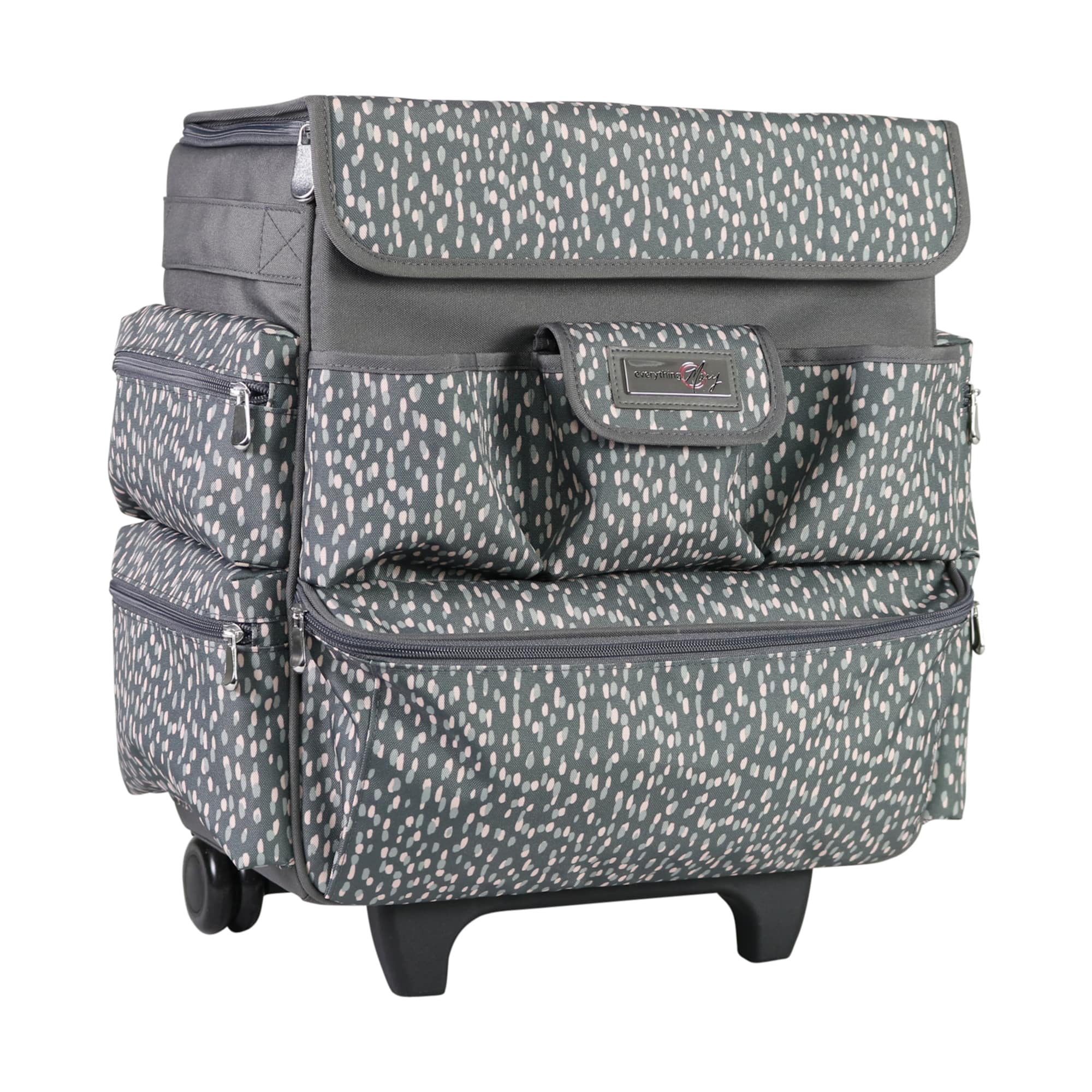 Everything Mary Gray & White Teacher Rolling Tote